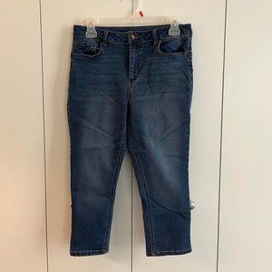 Poured in Blue Capris